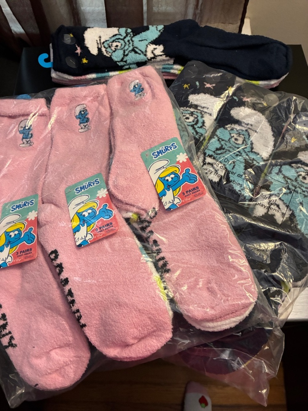 Crew Socks  - Pink and Black -Licensed Character Socks.. ORDER FOR MELLABUG ONLY